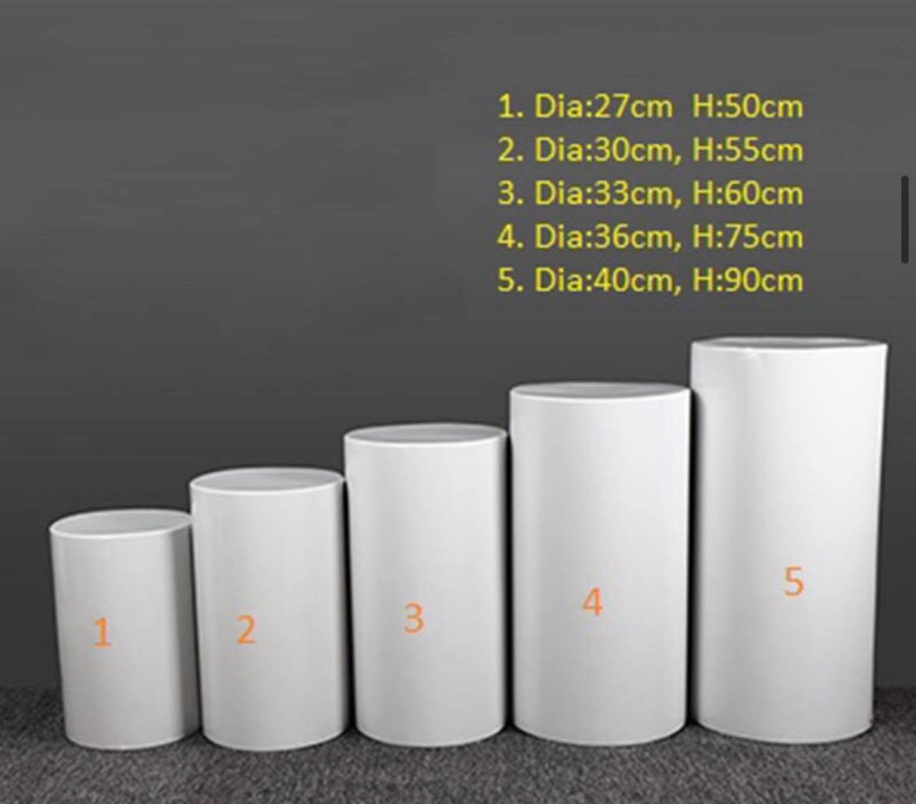 5Pc Metal Cylinder Stand Set