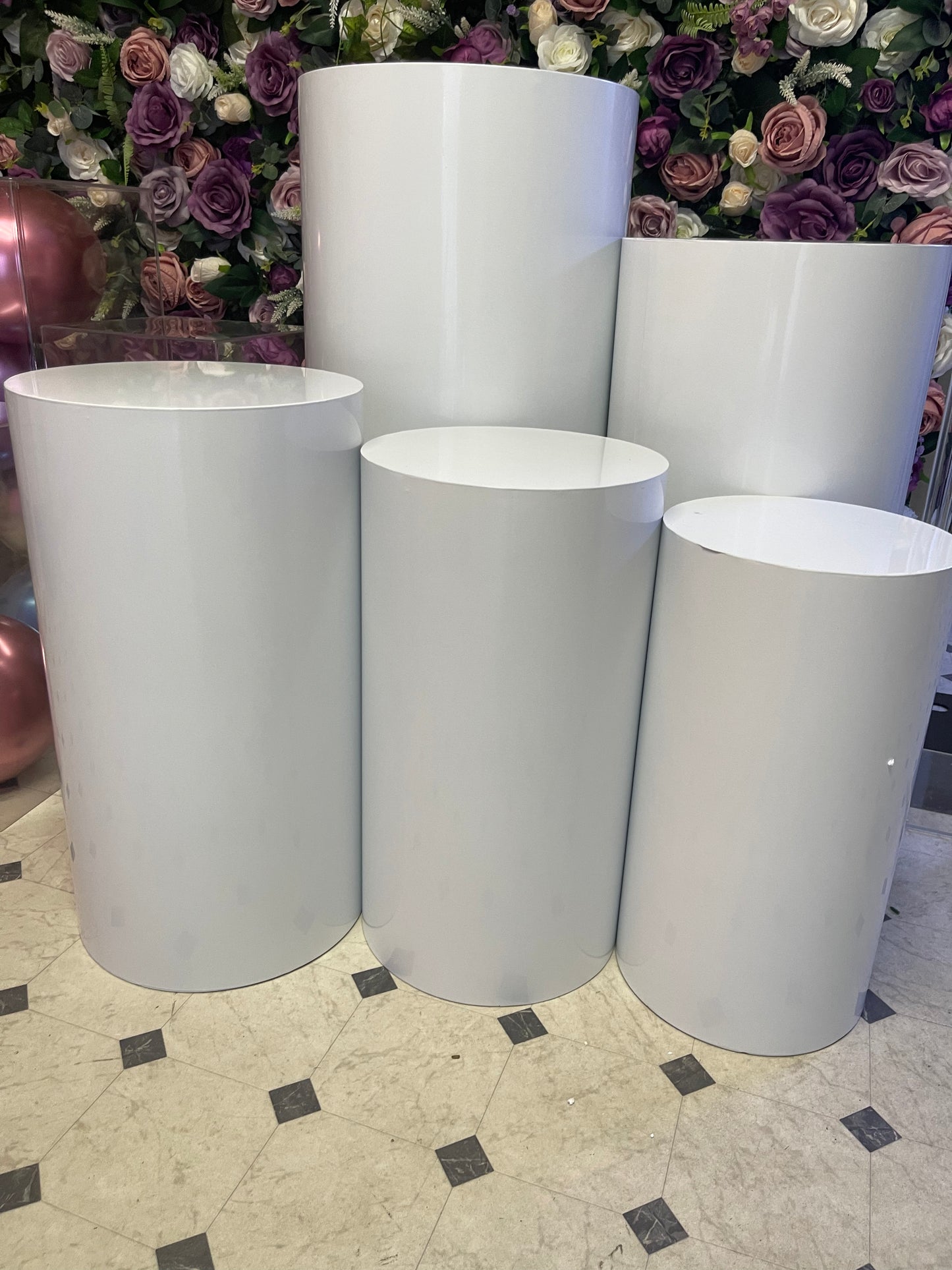 5Pc Metal Cylinder Stand Set