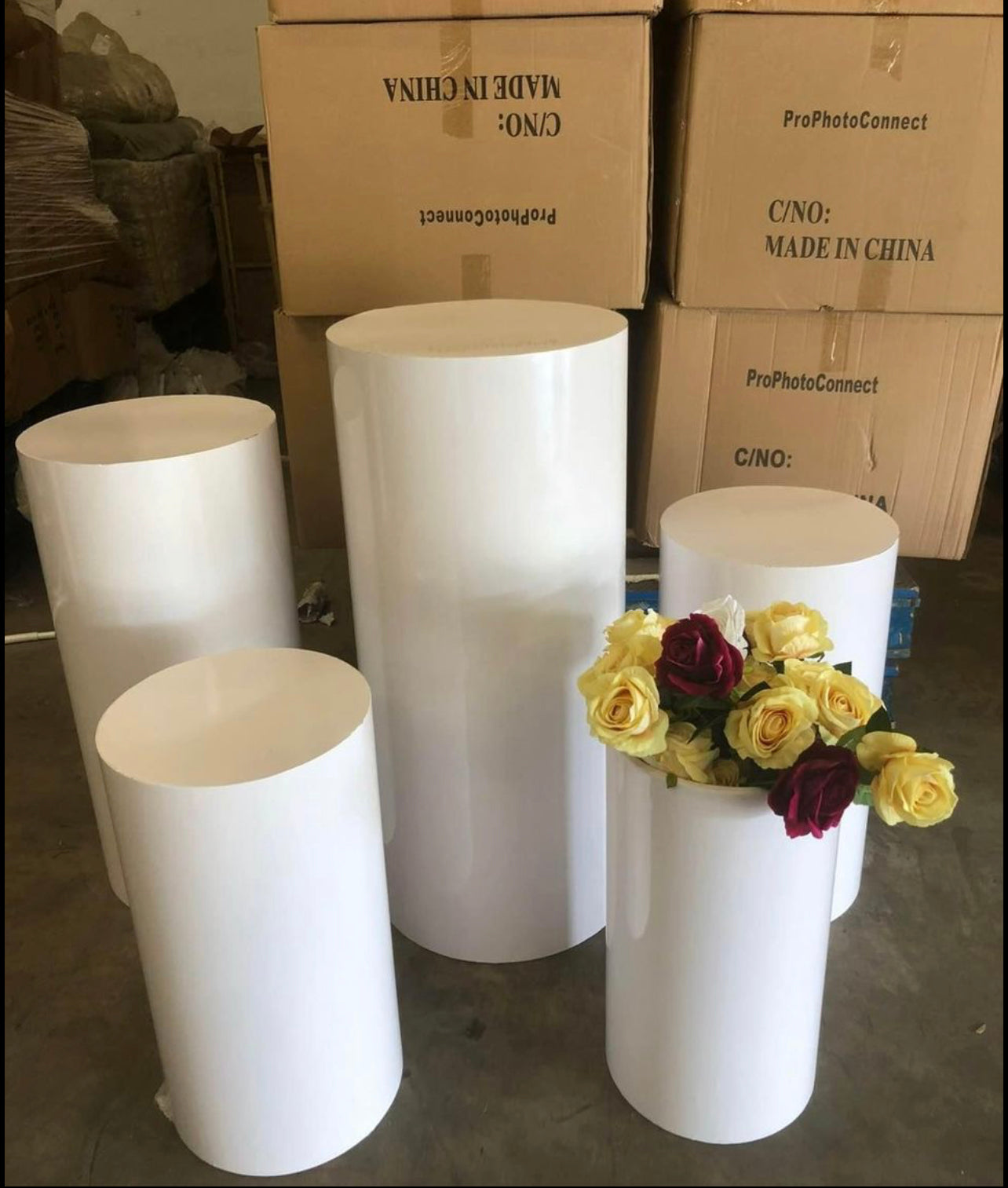 5Pc Metal Cylinder Stand Set