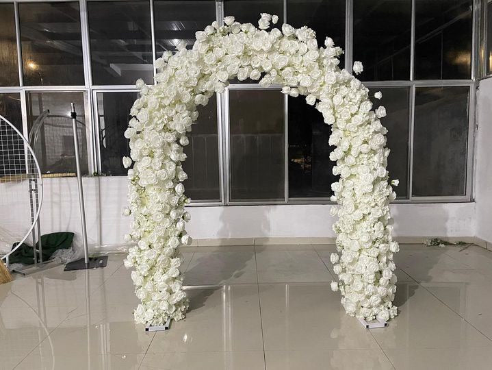 8ft white curved arch